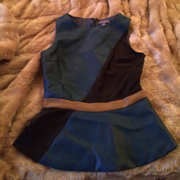 Suede & Leather Peplum Tank Top