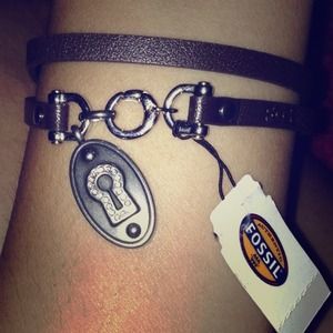 leather fossil bracelet.