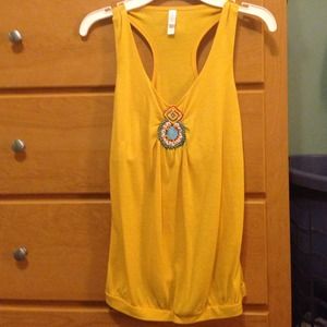 Gold racer back tank