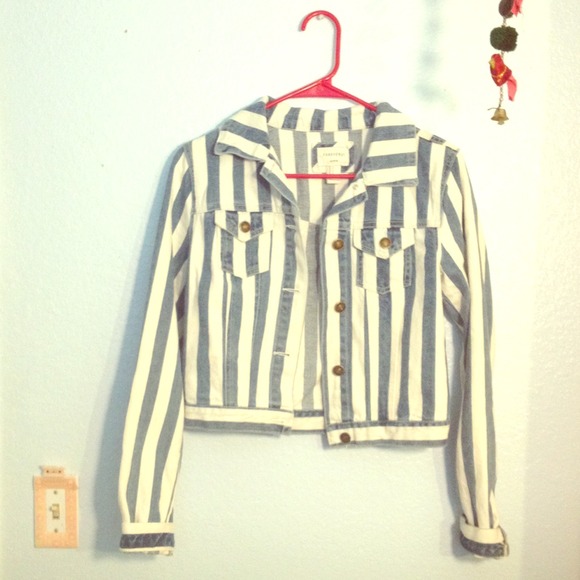 forever 21 striped denim jacket