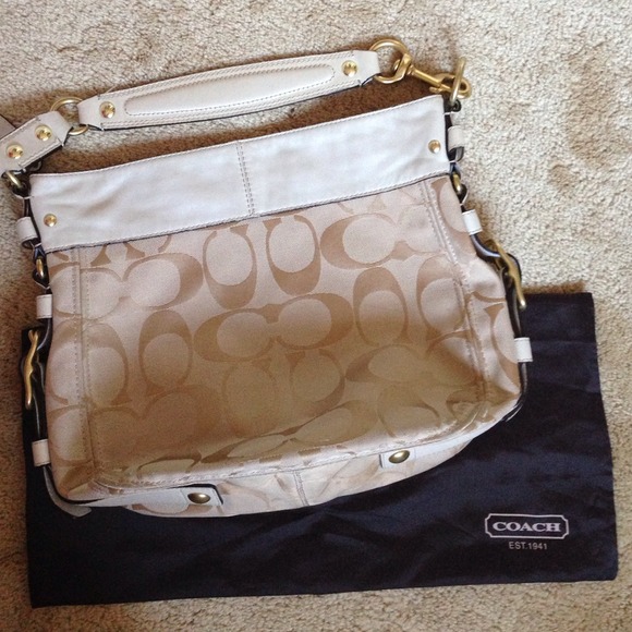 Coach Bags Gold Coach Purse With Garment Bag Poshmark