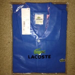 MENS LACOSTE POLO BLUE & navy blue Small and large