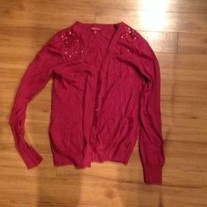 Classy fuchsia embellished cardigan