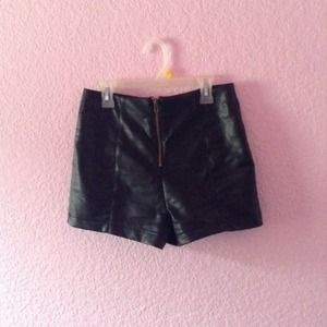 Black High Waist Leather Shorts Bundle