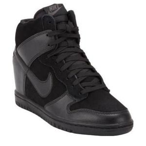 Nike dunk sky hi black (hidden heel sneakers)