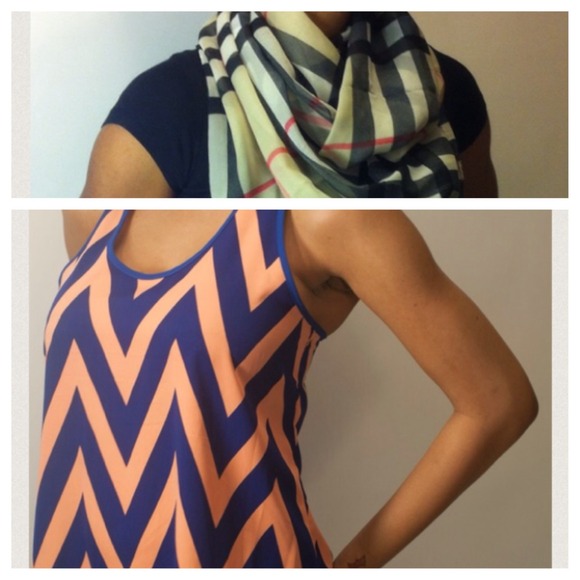 Bundle (chevron tank & striped scarf)