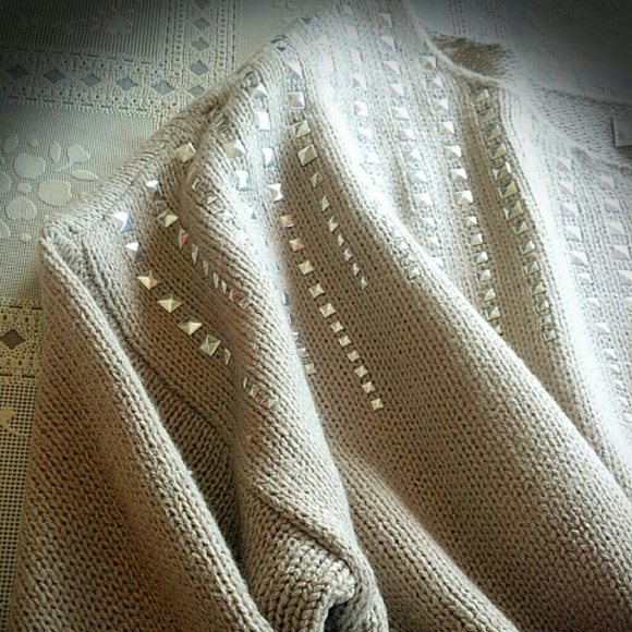 SOLD!! Taupe Studded Sweater::NWOT - Picture 3 of 3