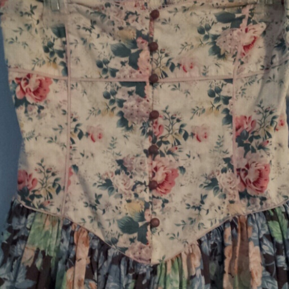 Vintage strapless floral dress - Picture 2 of 4