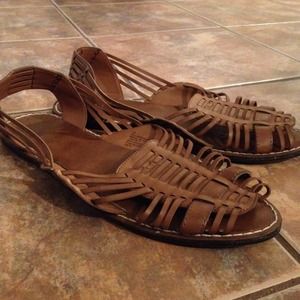 Brown leather sandals size 10