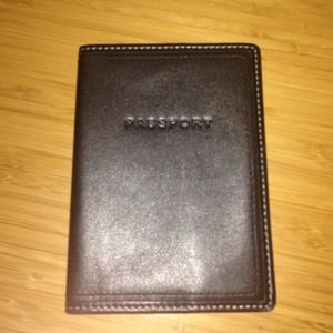 NEW AUTHENTIC COACH Black leather Passport Cover