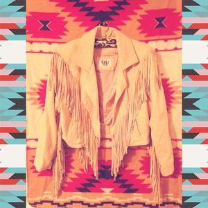 Vintage Leather Fringe Jacket M