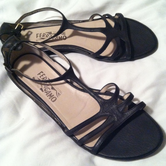 Salvatore Ferragamo T-strap Sandals 37.5