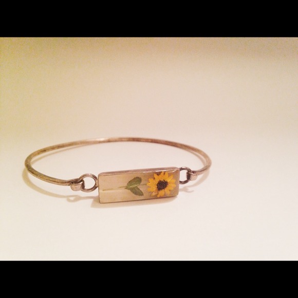 Delicate, Real Shrunken Flower Sunshine Bracelet