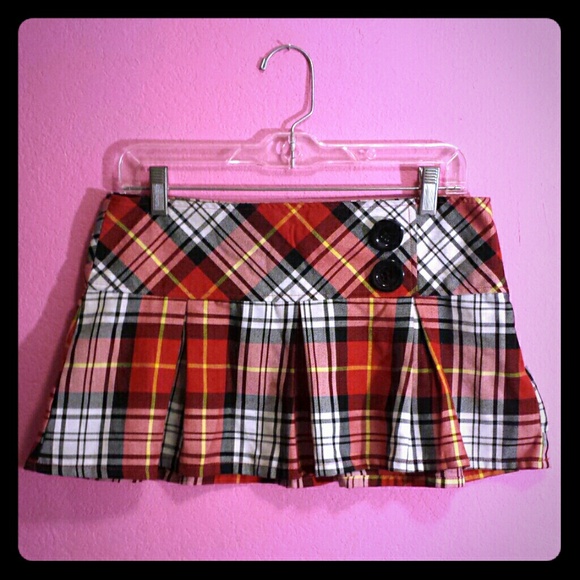 Red & Black Plaid Mini School Girl Skirt Size 5