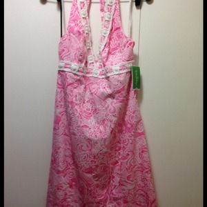 Lily Pulitzer Beaded Silk Lace Halter Size 8