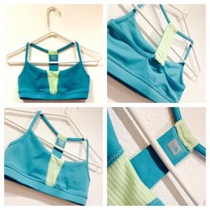 The North Face Blue/Green Sports Bra - Size S