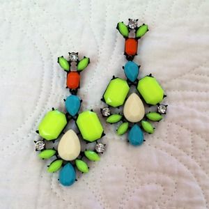 Neon statement earrings