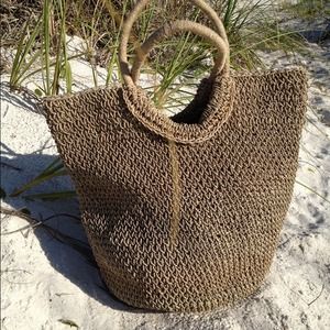 Jute Handmade Tote in Khaki Color