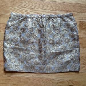 Gold J. Crew mini skirt