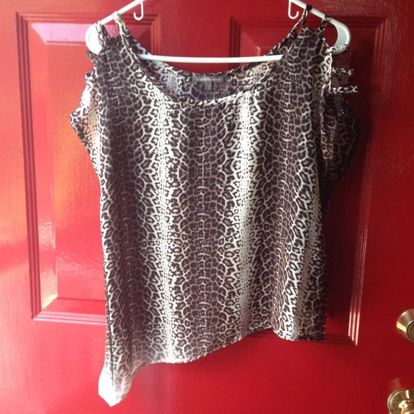 Charlotte Russe cheeta print silky top
