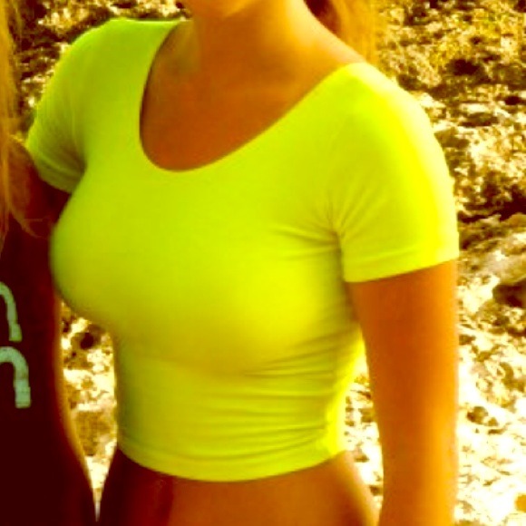 Neon yellow crop top!