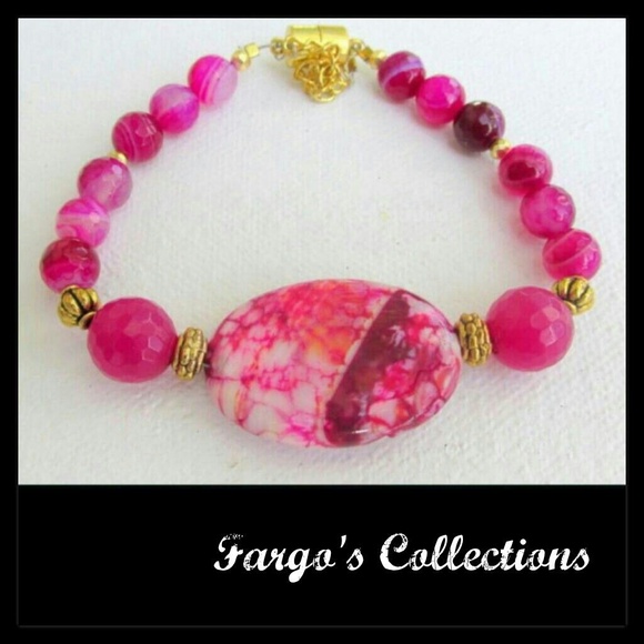 SOLD Pink Agate Bracelet