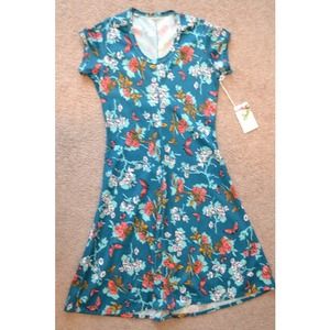 VINTAGE 70s Poly Green Floral Butterfly Dress