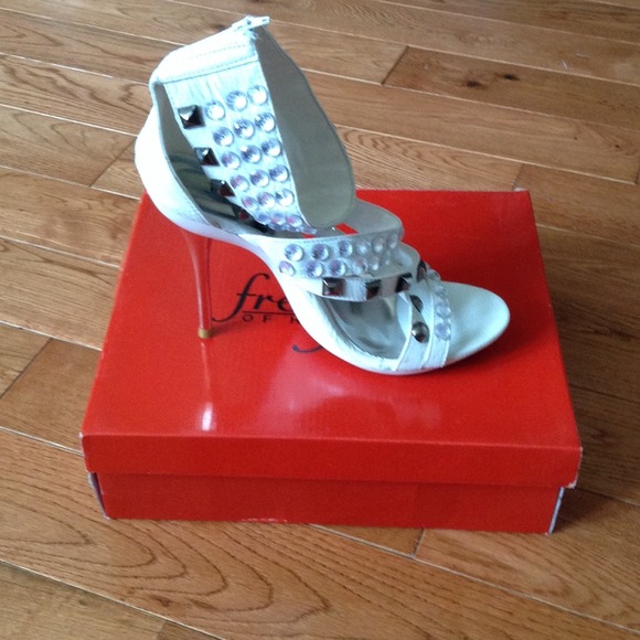 White Fredericks Heels with Sequence Brand New