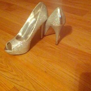 Silver sparkle shoes
