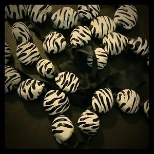 Hand painted zebra necklace