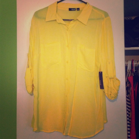 Yellow JCPenney Button Down