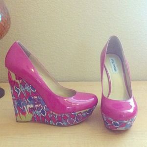 Steve Madden P.gale pink wedge pumps