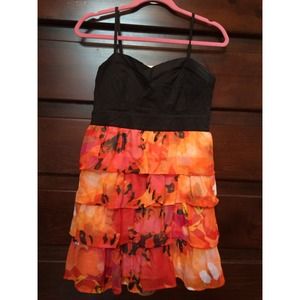 Black and orange floral dress by 2b bebe!