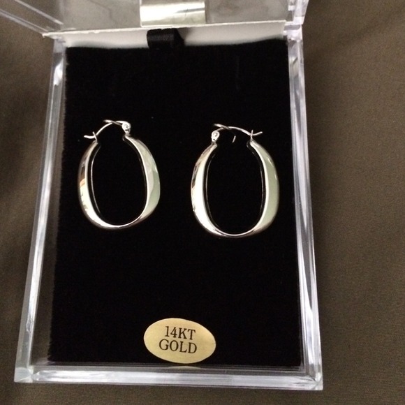 14K white gold hoops (New!!)