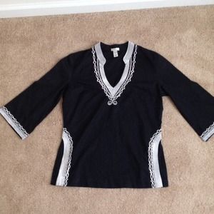 Black and white blouse