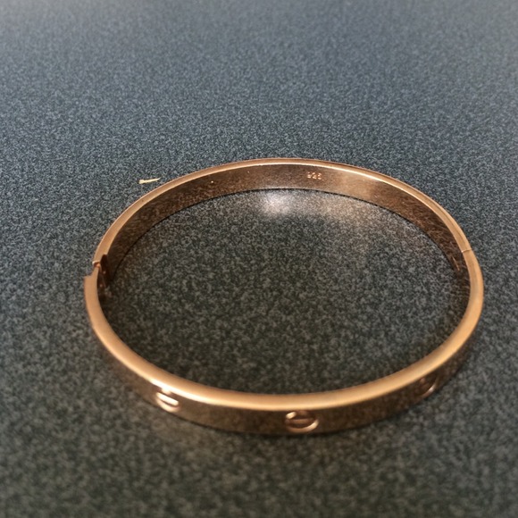 925 rose silver copy Cartier bracelet