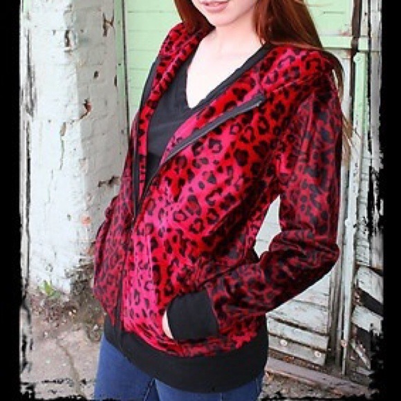 XXL Punk Red Leopard Hoodie