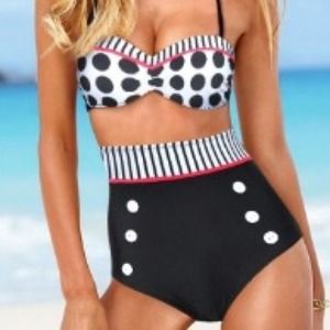 High Waist Polka Dot Swimsuit