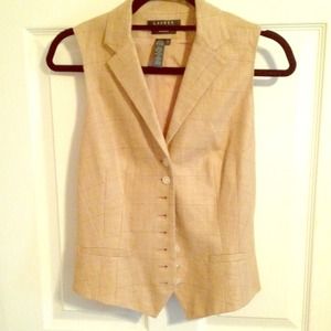Vintage style Tan Linen Ralph Lauren vest size 2