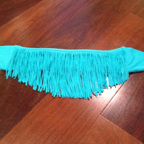Turqoise Fringe Strapless L*SPACE Bikini - Picture 1 of 1
