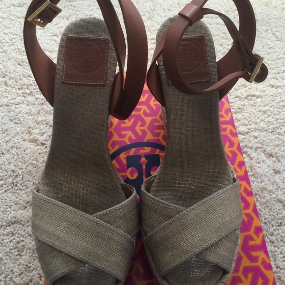 Tory burch ankle strap wedge NO TRADES!! - Picture 2 of 3