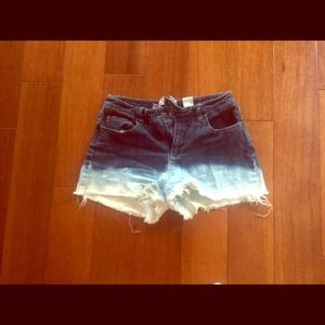High waisted dip dyed shorts