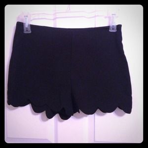 Black scalloped shorts