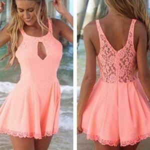 BUNDLE @mlegriffith White & Peach L/XL lace Romper