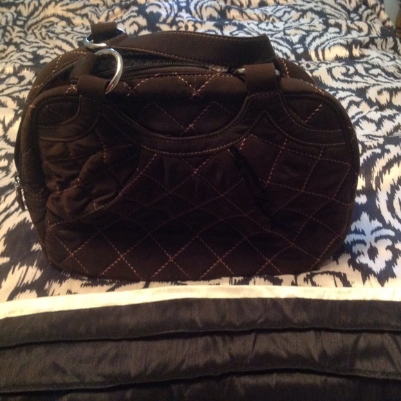 Vera Bradley Bowler Handbag-Chocolate Microfiber