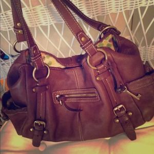 Fossil brown leather bag
