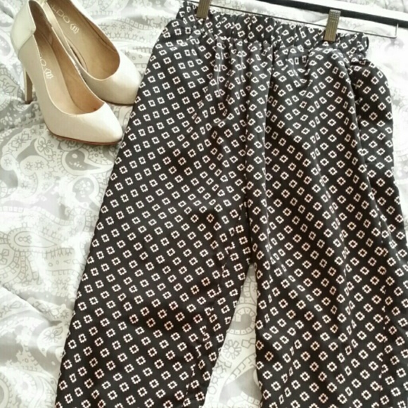 Silk, high waisted,  parachute pants