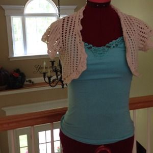 Cream crochet shrug