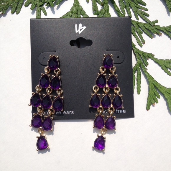 Lane Bryant Jewelry - NWT Purple Chandelier Earrings