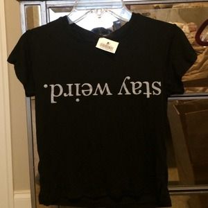 Stay Weird brandy melville crop top